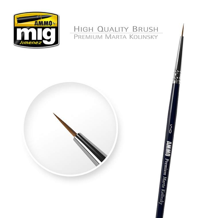 Premium Marta Kolinsky round brush 5/0