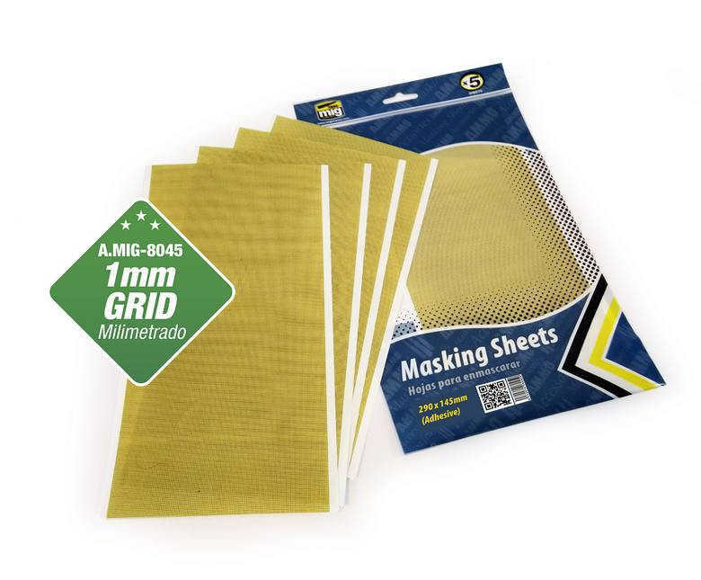 Masking Sheets Rejilla 1mm. x5 pliegos (Adhesivas)