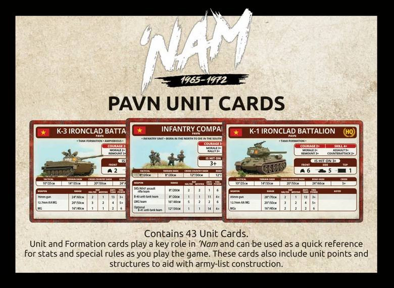 Unit Cards - PAVN Forces in Vietnam (x43 Cards)