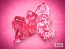 Translucent Polyhedral Pink/white 7-Die Set