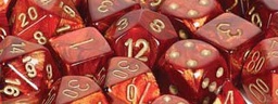 [CHX27614] Scarab Scarlet/gold 16mm d6 (12 Dice)